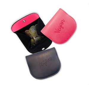Kleingeld portemonnee heren, munten houder, kleingeld portemonnee dames, munten portemonnee, kleingeld beursje, kleingeld zakje - veganistisch leer - Roze | Vegan collectie