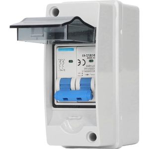 DC-stroomonderbreker 50 Amp 1000V 2-polige DC-scheidingsschakelaar met IP65 Waterdichte Verdeelkast voor Zonne-energiesysteem en RV