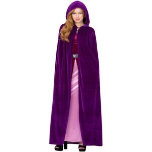 Smiffy's - Middeleeuwen & Renaissance Kostuum - Luxe Cape Mantel Edele Dame Marieke Vrouw - Paars - One Size - Halloween - Verkleedkleding