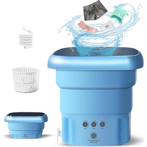Elution Campingwasmachine - 45 liter mini reiswasmachine - antibacterieel - blauw licht - opvouwbare wasmachine - ondergoed sokken - babykleding - blauw