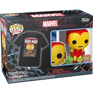 Funko Pop! Marvel Holliday Tee Box - Iron Man Exclusive #1282 Glows in the Dark - Maat L