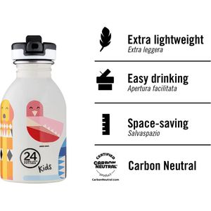 Urban Bottle Drinkfles, 1 liter, 500 ml/250 ml, thermosfles met deksel, 100% luchtdicht, milieuvriendelijk, BPA-vrij, van roestvrij staal met Italiaans design, niet thermisch, ultralicht