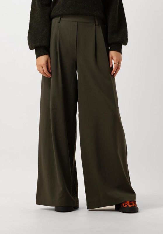 My Essential Wardrobe Hacemw Wide Pant Broeken Dames - Donkergroen - Maat 38