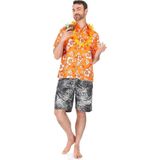 Hawaïaanse oranje blouse voor mannen - Verkleedkleding - M/L