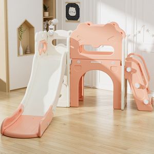 Speeltoren Luxe Kasteel Peach RozeCreme voor binnen en buiten - Baby - Peuter - Kleuter - Cadeau - 1 jaar - 2 jaar - 3 jaar - Sinterklaas - Kerst - Jongen - Meisje - Schuifaf