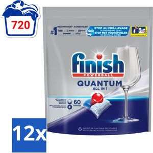 Finish Powerball - Quantum All in 1 - Vaatwastabletten - 60 Capsules - Voordeelverpakking - 12 stuks