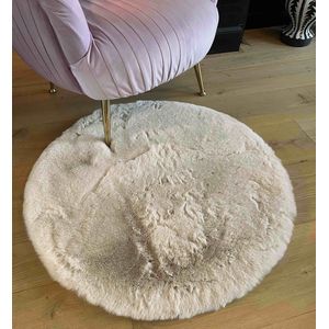 Hampton Soft Cream 12 - Rond hoogpolig vloerkleed