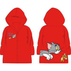 Regenjas kind Tom en Jerry rood maat 122/128