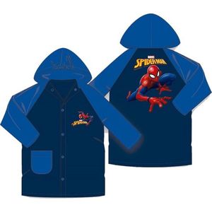 Spiderman regenjas - regenmantel - donkerblauw - maat 98