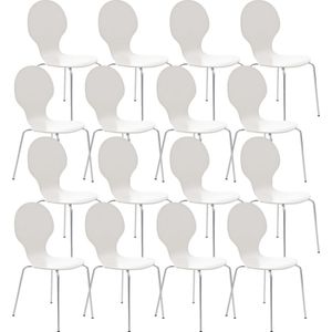 CLP Diego Set van 16 bezoekersstoelen wit