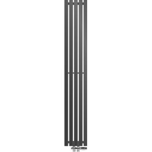 Verticale paneelradiator 260x1800 mm antraciet met middenaansluiting en LuxeBath vloeraansluitset