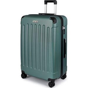TAN.TOMI Reiskoffer 95L – Grote Trolley Koffer met 4 Wielen & Cijferslot – Handbagage & Ruimbagage – Lichtgewicht & Stevig - Donkergroen