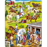 Puzzel met 50 delen en thema Paardenverzorging (Larsen US26)