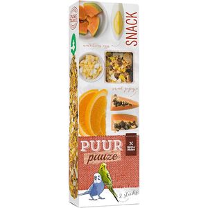 Witte Molen Puur Pauze - Vogelsnack - Grasparkiet - 2 sticks - Papaja - Sinaasappel - 60GR - 1ST