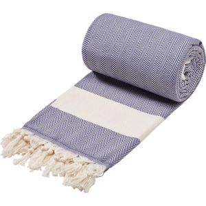 XXXL hamamdoek, strandhanddoek, fouta, 100% katoen, 200x240 cm, marineblauw