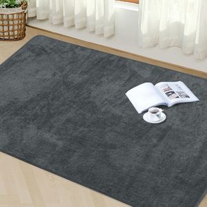 Premium dik tapijt vergelijkbaar schapenvacht voor woonkamer keuken antislip wasbaar vloertapijt ultrazacht vloer slaapkamer tapijten (160 x 230 cm, grijs)