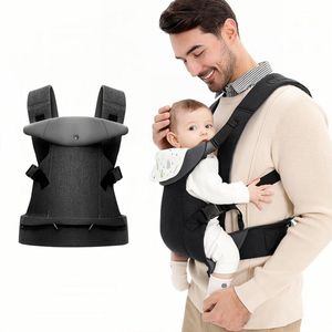 Ergonomische Drager voor Pasgeboren Baby's - Zwarte Babydrager voor- en achterdragen - Draagzak voor Peuters 3-36 Maanden (3-15kg) Draagzak