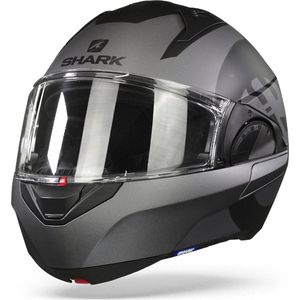 SHARK EVO ES KEDJE Motorhelm Systeemhelm Mat Zwart Antraciet Black - Maat XS