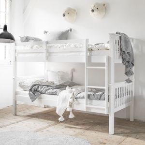 Stapelbed voor Kinderen 200x90 cm - Deelbaar stapelbed - Eenvoudig om te bouwen tot 2 losse bedden - Robuuste constructie met hoogwaardige materialen incl. lattenbodem - EN-veiligheidsgecertificeerd - Een veilige keuze voor jouw kleintjes - Wit