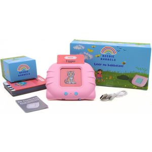 Beebie Babbels - De Taalbuddy - Roze Variant - Woordjes Leren - Het Spel om Nederlandse Woordjes te Leren - Educatief Speelgoed - Leer Nederlands - Montessori Speelgoed - Taalontwikkeling - Cognitieve Vaardigheden - Pratende Flitskaarten