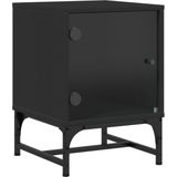 vidaXL-Nachtkastje-met-glazen-deur-35x37x50-cm-zwart