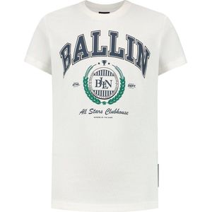 Ballin Amsterdam - Jongens Slim Fit T-shirt - Wit - Maat 116