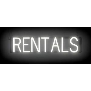 RENTALS - Lichtreclame Neon LED bord verlicht | SpellBrite | 70 x 16 cm | 6 Dimstanden - 8 Lichtanimaties | Reclamebord neon verlichting