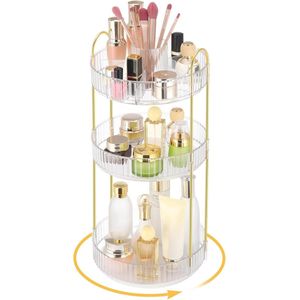 Draaibare Make-up Organizer met Grote Capaciteit - Cosmetica-opbergdoos voor Badkamer en Slaapkamer - Multifunctionele 3-laags Organizer