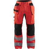 Blaklader Werkbroek met stretch High Vis 1552-1811 - High Vis Rood/Zwart - C144