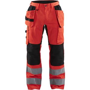 Blaklader Werkbroek met stretch High Vis 1552-1811 - High Vis Rood/Zwart - C144