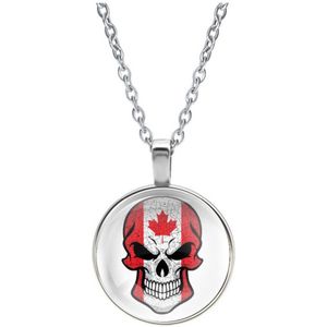 Ketting Glas - Schedel Vlag Canada