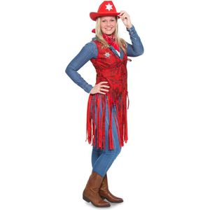 Rood cowgirl vestje kostuum L/xl (40-42) - Western kleding