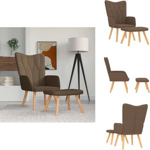 vidaXL Relaxstoel Met Voetenbank - Relaxstoelen Met Voetenbanken - Zetel Met Voetenbankje - Zetels Met Voetenbankjes - Relaxstoel met voetenbank stof bruin