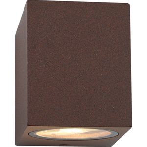 Olucia - Moderne Corella wandlamp - roestbruin, klein - Vorm: Vierkant
