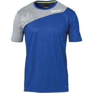 Kempa Core 2.0 Shirt Kind Royal Blauw-Donker Grijs Melange Maat 116