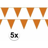 5x oranje slinger / vlaggenlijn van 10 meter - totaal 50 m - EK / WK