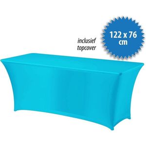 Cover Up Tafelrok Stretch - 122x76cm - Incl. Topcover - Turkoois