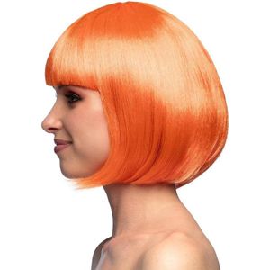 - Halflange bob pruik met pony voor cabaret, synthetisch haar, themafeest - Kostuumaccessoire: Pruik Cabaret halflang bob met pony voor carnaval - Synthetische pruik met pony voor themafeest: Cabaret halflang bob