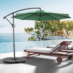 Sweiko Zweefparasol - Strandparasols - Achthoekig - Met Zwengel - Zonder Voet - Groen