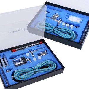 Airbrush Set 2 - With 6 Needles 6 Nozzles 2 Adapters - Hoses and Divisions Included