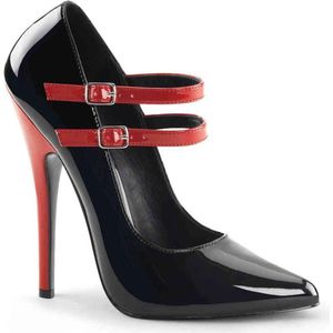 Devious - DOMINA-442 Hoge hakken - Paaldans schoenen - 42 Shoes - Zwart/Rood