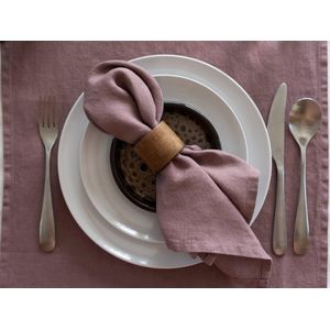 Linnen Label - Duurzaam 100% Europees gewassen linnen servetten - 2 stuks - 40 x 40 cm - Heide paars
