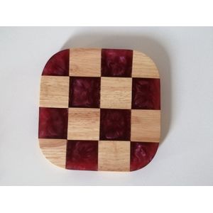 Serveerplank / Hapjesplank/ Tapasplank / Borrelplank / Eiken / Warmrood / Epoxy