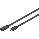 USB-C naar USB-C verlengkabel - USB3.0 - tot 20V/3A / zwart - 1 meter