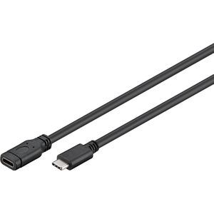 USB-C naar USB-C verlengkabel - USB3.0 - tot 20V/3A / zwart - 1 meter