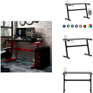 vidaXL Led-gamingbureau - Led-gamingbureaus - Gamingbureau - Gamingbureaus - Gamingbureau met Z-vormige poten LED 110x60x75 cm zwart