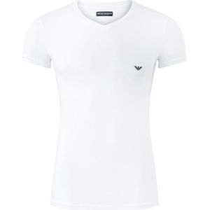 Emporio Armani - Basis T-Shirt V-Hals Wit - S