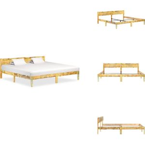 vidaXL Bedframe - Bedframe - Bed Frame - Bed Frames - Bedframe massief gerecycled hout 200x200 cm