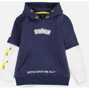 Pokémon - Double Sleeve Kinder hoodie/trui - Kids 146 - Blauw