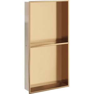 vidaXL - Douchenis - 32x62x9 - cm - roestvrijstaal - geborsteld - goudkleurig